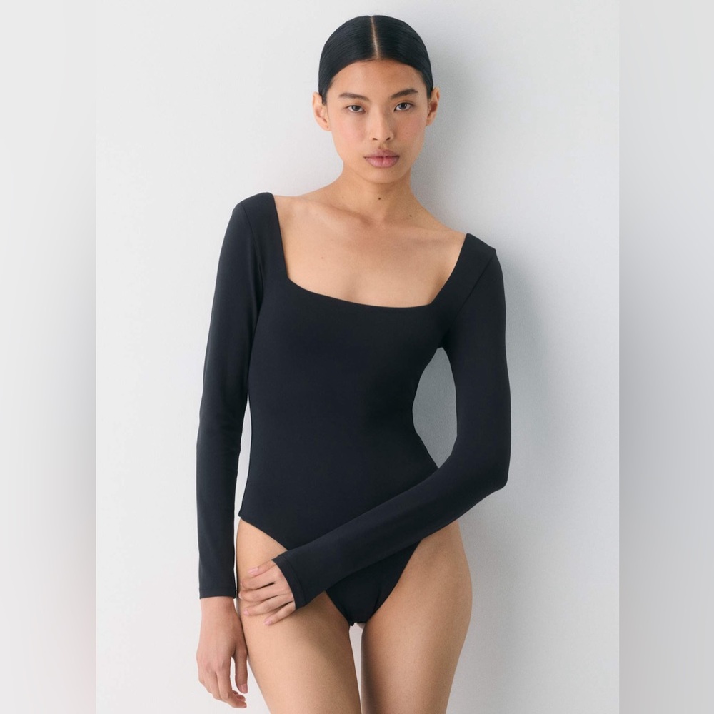 Elegant Black Long Sleeve Bodysuit